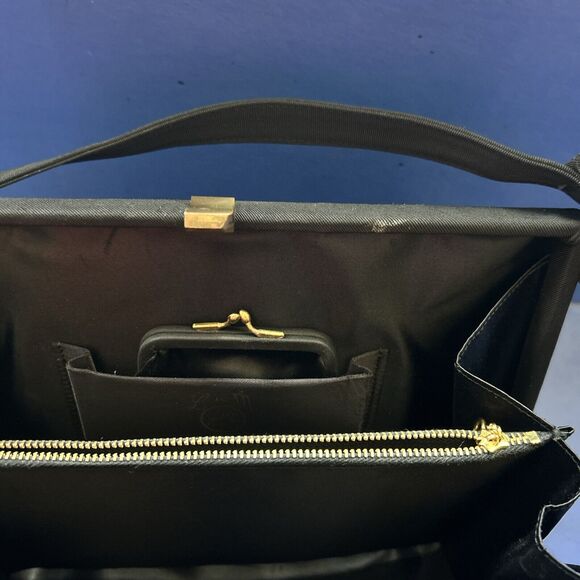 Vintage Black Satin Evening Bag Purse L&M Spot-Lite Exclusive USA W/ Coin Purse - Picture 15 of 15